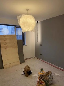 Nouvelle Suspension LED Ronde <span class=keywords><strong>BAHE</strong></span> Style Nordique pour Salon, à Commande à Distance, Tête Unique - Product Image 4
