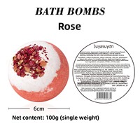 Bom Mandi Bunga Kering 100g Label Pribadi, Minyak Esensial Alami, Bola Mandi Berbusa, Aroma & Warna Kustom, Bom Mandi Spa untuk Set Hadiah