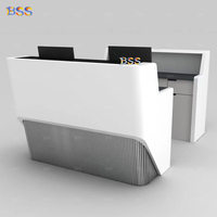 Comptoir de Check-in en Corian Personnalisé et Élégant pour Service Express Aéroportuaire, Fabrication Chinoise BSS, Comptoir de Check-in en Surface Solide Durable
