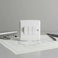 Interruptores Eléctricos de Pared VBQN 10A 220V, Duraderos, de 3 Vías y 1 Dirección, Material de PC, Clasificación IP21, Fácil Instalación, para Control de Iluminación