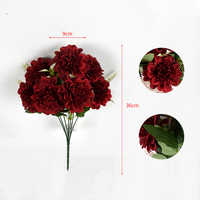 Bunga Peony dekorasi pernikahan, 7 kepala Peony sutra buatan putih merah muda bunga Peony untuk dekorasi pernikahan pesta rumah
