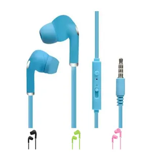 Earphone musik LED warna campuran, promosi grosir Headphone 3.5mm kabel 3.5mm Headphone 3.5mm colokan 1.2mm