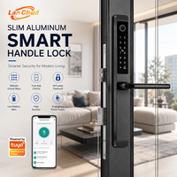 Serrure de porte intelligente à empreinte digitale et mot de passe mécanique en alliage d'aluminium noir, étanche, pour cour extérieure, vente directe usine
