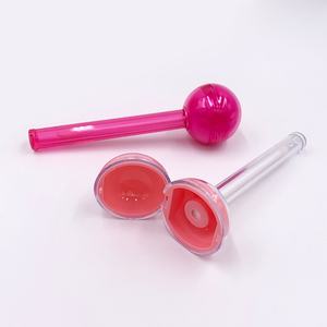 Emballage de rouge à lèvres personnalisé en forme de sucette rose, contenant vide unique en plastique rose transparent de 9 ml, tube de gloss à lèvres transparent pour enfants - Product Image 3