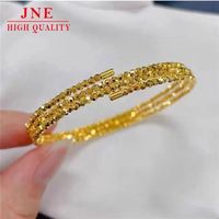 Sansheng Sanshi Flash Disco Perlen Vietnam Gold Dreiring Ausziehbares Memory-Elastik-Armband Großhandel