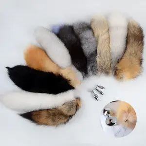 Multi-Function Detachable Design Real Fox Tail Fur Anal Plug Sexy Adult Toy Fashion Butt Stainless Steel for SM & Cospaly