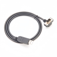 Cable Adaptador Serial USB DB9 RS232 Ultra Delgado, Cubierta de PVC Trenzada, Conector de Ángulo Recto de Perfil Bajo, para Computadora, Cámara, Escáner de Código de Barras