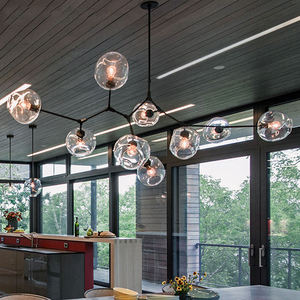 Lámpara de Techo Moderna con Ramas, Estilo Nórdico, Color Gris Humo, con Esferas de Cristal, para Sala de Estar - Product Image 3