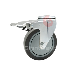 Custom 3 Inch 4 Inch <span class=keywords><strong>5</strong></span> Inch Double Brake Bolt Hole Size M 12.5mm Tpr <span class=keywords><strong>Caster</strong></span> Wheel - Product Image 1