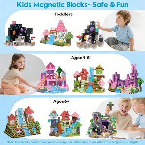 Ensemble de 100 blocs de construction magnétiques, jouets éducatifs sensoriels Montessori, <span class=keywords><strong>jeux</strong></span> magnétiques de voyage pour enfants, garçons et filles - Product Image 4