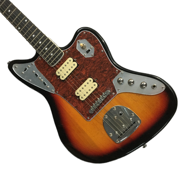 Tobacco Jazzmast Electric Guitar Mahogany Body H-H Pickup Polished Finish Chrome Parts Solid Wood 6-String Rosewood Fretboard