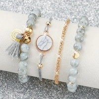 Ensemble 5 femmes décontracté mode Quartz analogique Silicone montres-bracelets Antique marbre veine Bracelets alliage boîtier pièce dessin animé Haiou