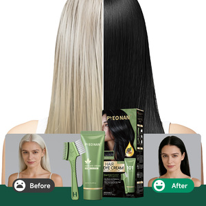 Tinta per Capelli Nera Naturale alle <span class=keywords><strong>Erbe</strong></span> Senza Ammoniaca, Formula Nutriente Organica Senza Perossido, Colorazione Permanente per Copertura Capelli Grigi - Product Image 6