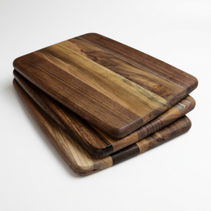 Planche à découper en teck écologique, finition lisse, avec logo personnalisé, épaisseur 1,3 cm, forme rectangulaire, pour fromage, Ha Le Mini Customm Logo Label. - Product Image 1