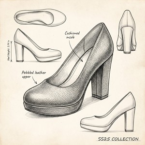 Escarpins confortables noirs en PU pour <span class=keywords><strong>femme</strong></span> à talon carré et plateforme, souples, antidérapants, à enfiler, pour le bureau, les entretiens et les affaires - Product Image 4