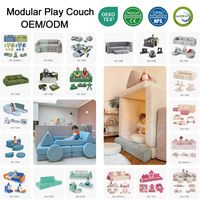 Canapé de jeu pour enfants en forme de L, 6 pièces, sans bois, en mousse compressée, chaise souple et unique pour enfants, vente en gros d'usine, OEM/ODM