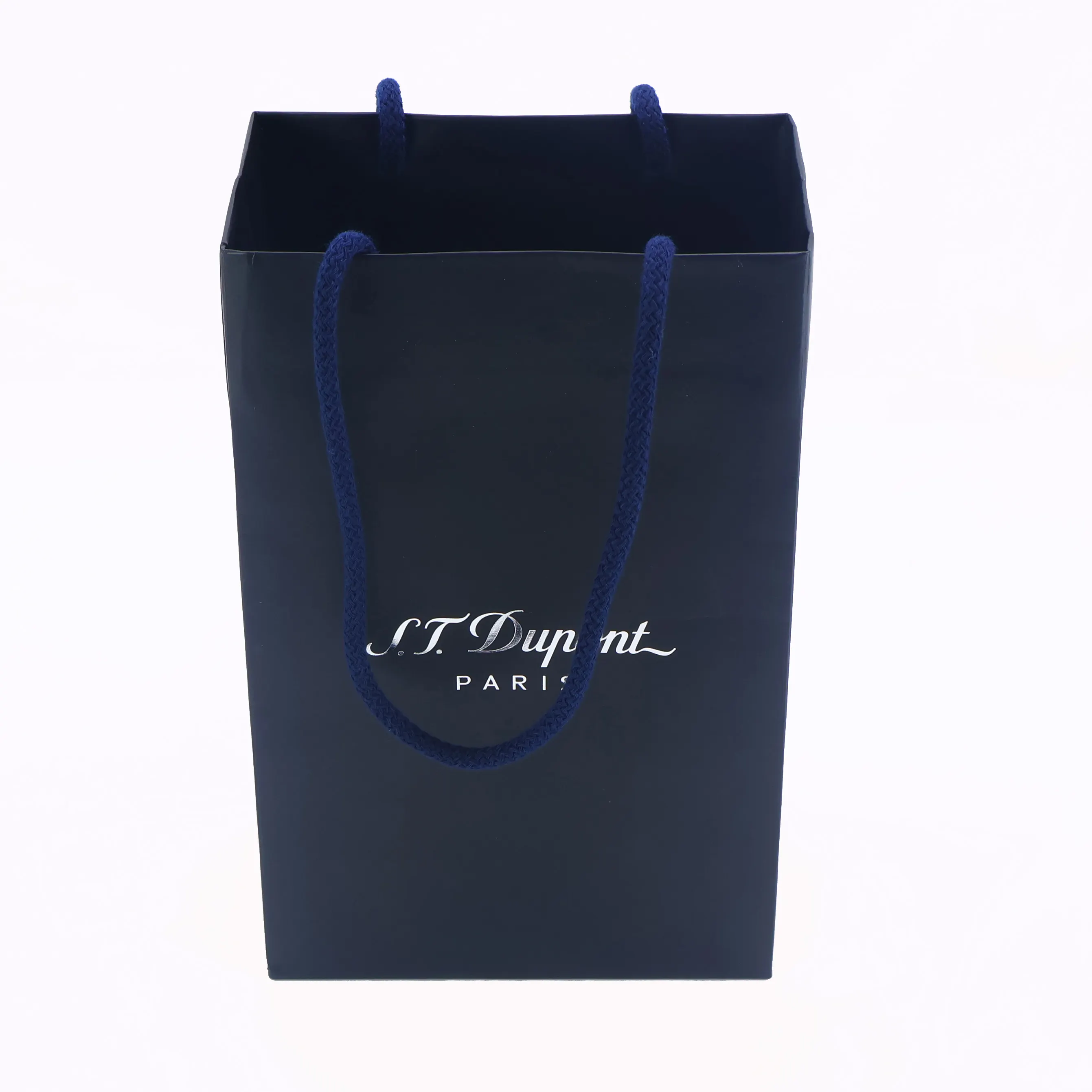 Cinta de lujo con asa Boutique Army Black Shopping Packaging Logotipo impreso personalizado Ropa interior Tote Take Out Bolsas de regalo de papel