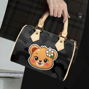 Meistverkaufte Schwarze Camouflage-Druck Reißverschluss-Tasche mit Polyesterfutter und Individuellen Designs für Damen - Product Image 1