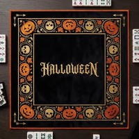Tapis de table de mahjong chinois 800x800cm, thème Halloween 2026, en tissu jacquard 2mm, antidérapant, résistant à l'eau, écologique