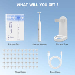 Hilo Dental eléctrico respetuoso con el medio ambiente, Kit de blanqueamiento dental combinado para el cuidado de la higiene bucal con cabezales de hilo dental de repuesto - Product Image 6