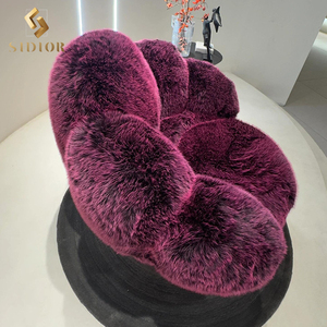 Sillón de acento de ocio para sala de estar de lujo moderno, muebles para el hogar, tela de terciopelo con mechones, pata de oso, bonita silla de salón <span class=keywords><strong>individual</strong></span> - Product Image 6