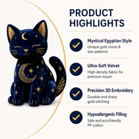 Peluche sensorielle personnalisée OEM, chat en peluche avec broderie dorée, coton PP, poupée chaton céleste, décoration de chambre d'enfant, approuvé CE EN71 ASTM