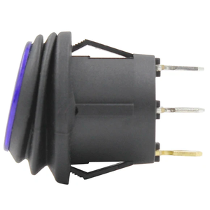 Interruptor Basculante Redondo de <span class=keywords><strong>12</strong></span> <span class=keywords><strong>Voltios</strong></span> con LED Azul, 3 Pines, ON-OFF, 20A, Clasificación IP66, Material ABS+PC Superior para Auto, RV, Camión, Remolque, Barco - Product Image 3