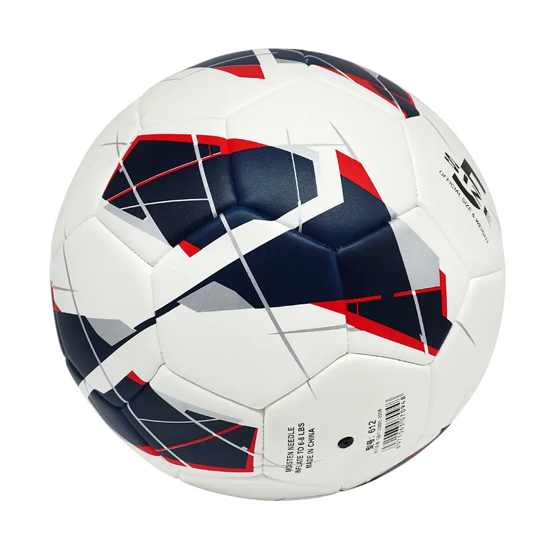 Bola de futebol com logotipo personalizado costurado a máquina de fábrica tamanho oficial 5
