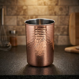 Portaherramientas de cocina Premium de acero inoxidable con color cobre martillado y diseño clásico - Product Image 3