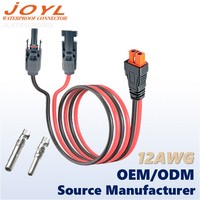 Câble adaptateur JOYL XT60i-L Femelle vers MC4L Mâle, connecteur 12AWG à broches creuses, 35A 500V DC pour stockage d'énergie solaire et chargeur de VE