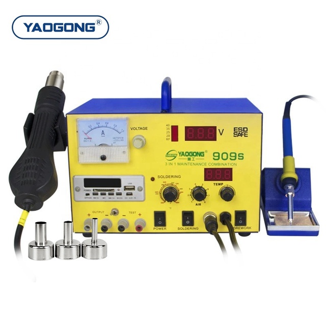 Automatic Soldering Station 750W Hot Air Rework Station 909S with LCD Display DC Power Supply CE for Mobile Phone PCB BGA Repair