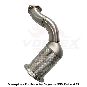 Vortex Heat-Wrapped SS304 Exhaust Downpipe Assembly Featuring Direct Flow Fits Porsche Cayenne 958.1 958.2 - Product Image 3