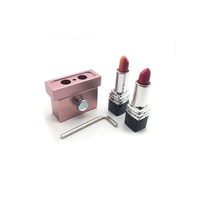 Moule de remplissage pour baume à lèvres et rouge à lèvres en aluminium 12,1 mm, 6 trous, avec démouleur en silicone CNC et anneau métallique