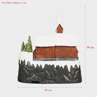 Nouveauté BH : Village musical LED animé de Noël, maison de bonbons en polyrésine, train classique rotatif et en mouvement