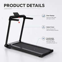 Caminadora Plegable K-FIT GSTJ-4500 con Pantalla LED de 5 Ventanas, Inclinación Manual, 14KMH, Motor de 2.5HP, Sensor de Pulso, para el Hogar