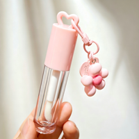 HEXUE 4.5ml Emballage de tube de gloss à lèvres personnalisé type 'Love' en plastique cosmétique, avec emballage sous-flacon pour correcteur et gloss liquide effet boue, et porte-clés