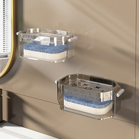 Organisateur de rangement mural double couche sans perforation pour porte-savon ménager de cuisine Design moderne pour une utilisation pratique
