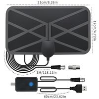 Antena Combinada Amplificada para Interiores HD 4K VHF UHF HDTV Digital DVB-T2 TDT con Ganancia de 36dbi 75 Ohmios para Smart TV