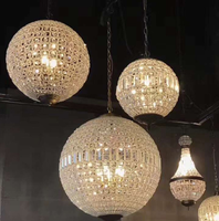 Plafonnier rond en cristal LED AC en acier de luxe moderne américain pour chambre à coucher et salon