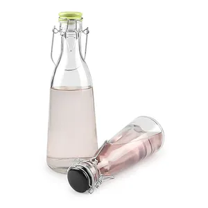 500ml 1000ml Transparente Glasflasche Bierflasche in Sonderform mit Swing-Top-Stopfen