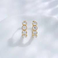 Orecchini a Cerchio con Diamanti da Laboratorio per Donna, in Platino Pt950, Stelle Brillanti, Lusso e Moda, Orecchini a Cerchio Raffinati con Diamanti Coltivati in Laboratorio