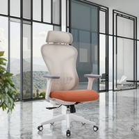 Chaise de bureau ergonomique pivotante en maille avec dossier solide, cadre en aluminium et pieds en nylon, certifiée BIFMA