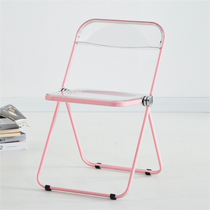 Silla plegable de plástico transparente moderna, asiento apilable fantasma de acrílico transparente, adecuado para sala de estar, comedor - Product Image 3