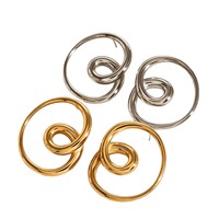 Boucles d'oreilles minimalistes en spirale creuse Gaovo, créoles en acier inoxydable plaqué or 18 carats pour la vente transfrontalière européenne et américaine.