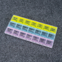 Pilulier en plastique Offre Spéciale 21 compartiments planificateur de pilules mensuel de grande capacité deux fois par jour organisateur de tablette pour la vie quotidienne