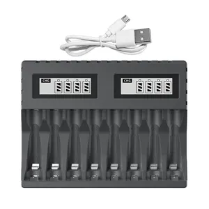 PUJIMAX Smart Aa Aaa Battery Charger 1.5v 8 Slots Usb Lithium Ion Battery Charger 1.5v Rechargeable Li-ion Battery Charger Aa