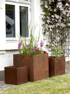 Pot de fleur en acier Corten de jardin de jardinière en métal découpé au laser personnalisé - Product Image 1