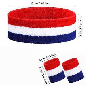 Çizgili ter bandı pamuk bileklik spor özel bileklik kafa bandı - Product Image 2