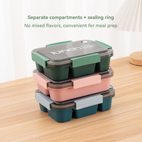 Mignon simple 0.8L 1.2L 3 compartiments pâtes riz stockage des aliments micro-ondes plastique boîte à lunch enfants adulte boîte à bento pour bureau école