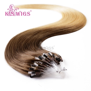 K.SWIGS T8-22# Ombre <b>Micro</b> Ring Remy Human Hair <b>Extensions</b> Cuticle Aligned Durable Gentle Reusable Natural Healthy Smooth Hair - Product Image 4